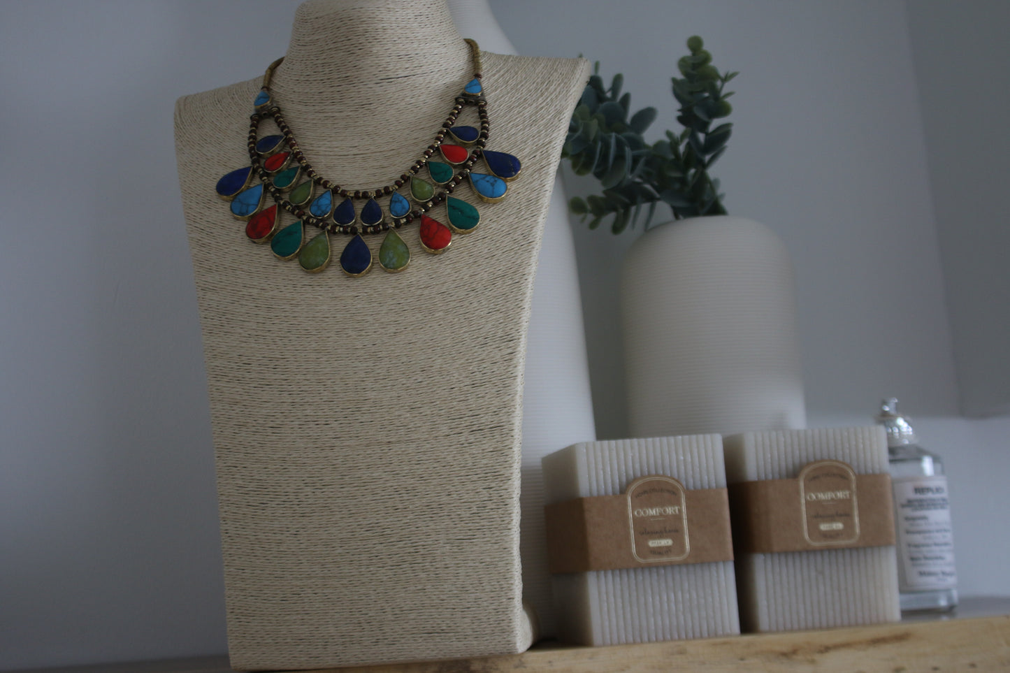 Vibrant Afghan Gemstone Necklace Set